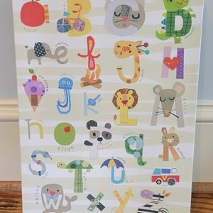 Wall Art- Alphabet Canvas 14x18x1 in